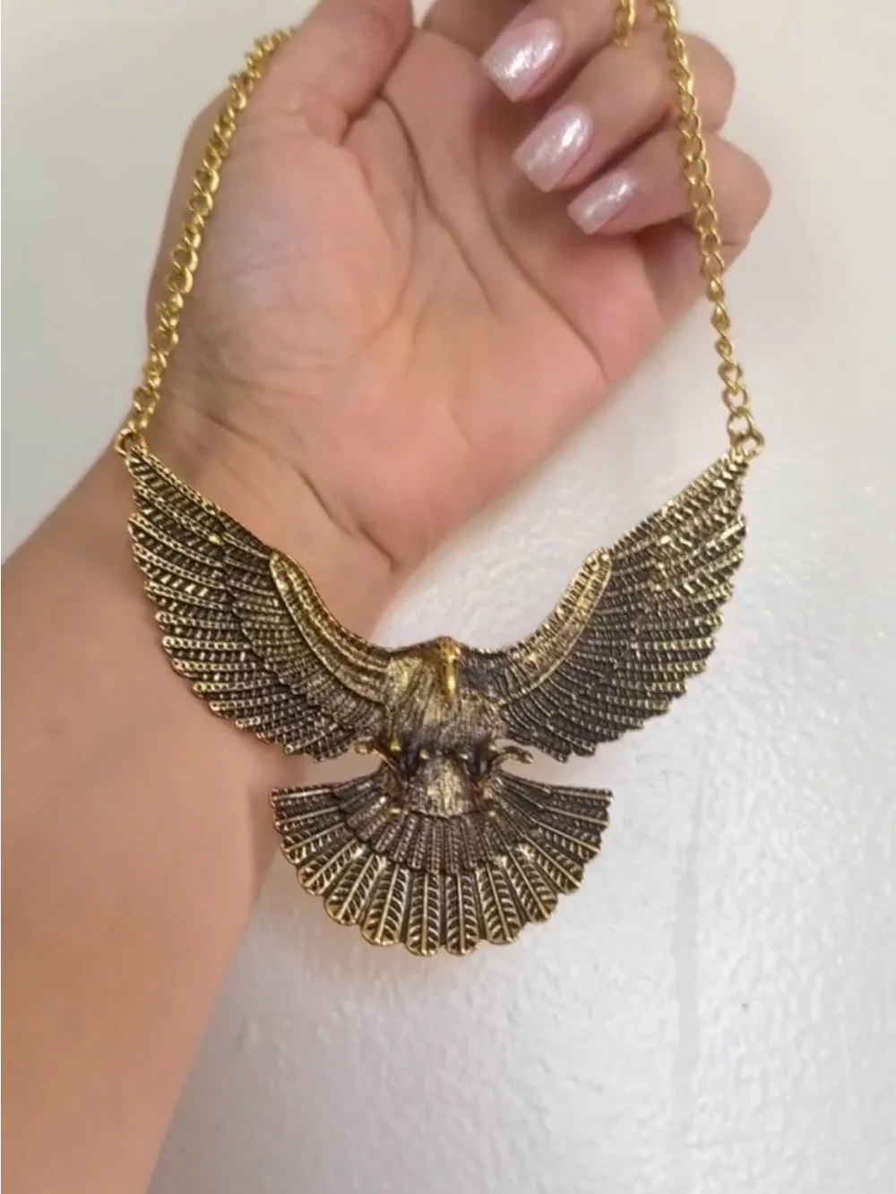 Gold Eagle Wing Necklace